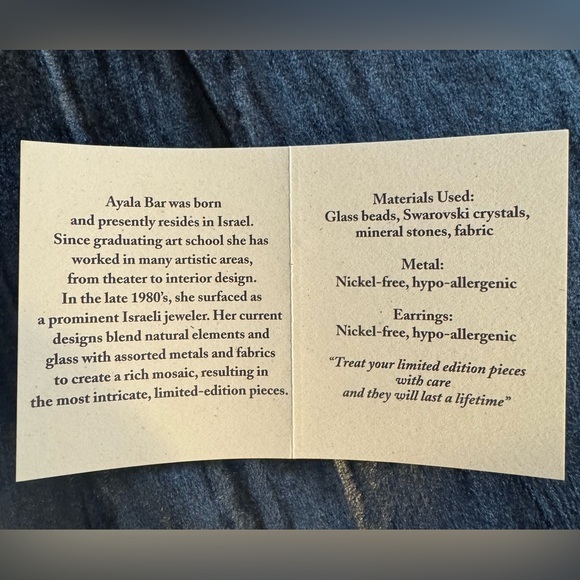 Ayalabar Bluish-purple crystal and Gold tone Beaded Earrings - Picture 5 of 5